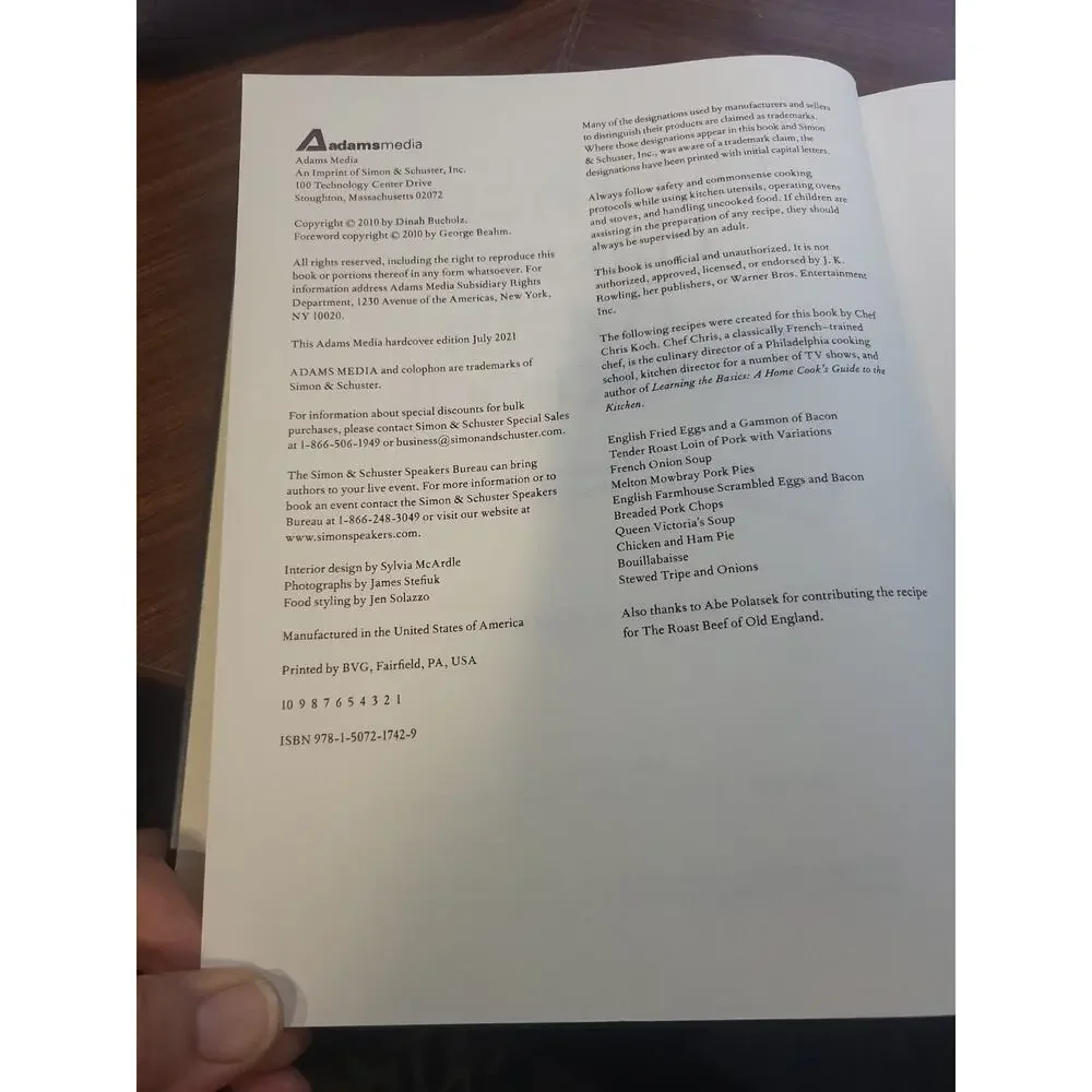 The Unofficial Harry Potter Cookbook 1st Printing Hardback Book